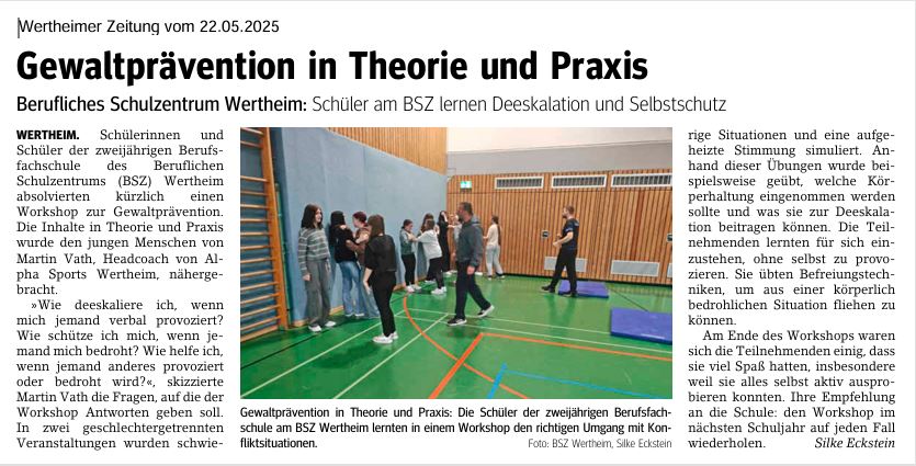 Workshop am Beruflichen Schulzentrum Wertheim, 2025